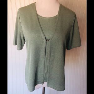 Joanna Petite M sea foam green top